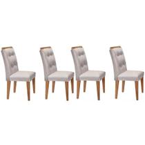 Cadeira Sala de Jantar Imperatriz Kit 4 Un Imbuia/Veludo Creme - Rufato