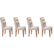 Cadeira Sala de Jantar Imperatriz Kit 4 Un Imbuia/Veludo Creme - Rufato
