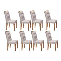 Cadeira Sala de Jantar Imperatriz Kit 8 Un Imbuia/Veludo Creme - Rufato Cadeira Sala de Jantar Imperatriz Kit 8 Un Imbuia/Veludo Creme - Rufato