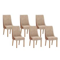 Cadeira Sala de Jantar Ivy Kit 6 Un Nature/Courano/Caramelo/Creme - Henn
