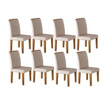 Cadeira Sala de Jantar Jade Kit 8 Un Imbuia/Veludo Creme - Rufato