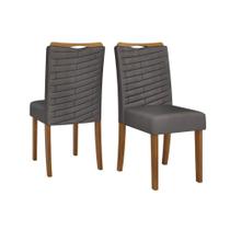 Cadeira Sala de Jantar Julia Freijó/Suede Lunar Grafite - DJ Móveis Cadeira Sala de Jantar Julia Freijó/Suede Lunar Grafite - DJ Móveis