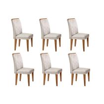 Cadeira Sala de Jantar Lunara Kit 6 Un Imbuia/Veludo Creme - Rufato