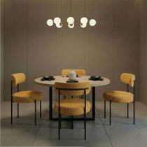 Cadeira Sala de Jantar Margara Kit 4 em Aço Preto Napoli Hidrorepelente D03 Cadeira Sala de Jantar Margara Kit 4 em Aço Preto Napoli Hidrorepelente D03