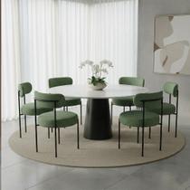 Cadeira Sala de Jantar Margara Kit 6 em Aço Preto Napoli Impermeável D03 - D Rossi Cadeira Sala de Jantar Margara Kit 6 em Aço Preto Napoli Impermeável D03 - D Rossi