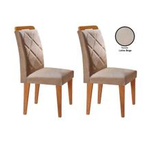 Cadeira Sala de Jantar Melissa Kit 2 Un Imbuia/Linho Bege - Rufato