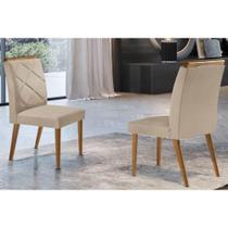 Cadeira Sala de Jantar Melissa Kit 2 Un Imbuia/Linho Bouclê Creme - Rufato