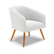 Cadeira Sala De Jantar Pé Palito Castanho Stella Bouclê D03 - D'rossi Cor Off White