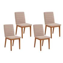 Cadeira Sala de Jantar Sofia Kit 4 un Ipe/Suede Creme - DJ Móveis
