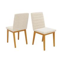 Cadeira Sala de Jantar Sofia Madeira Kit 2 un Ipe/Boucle Perola - DJ Móveis Cadeira Sala de Jantar Sofia Madeira Kit 2 un Ipe/Boucle Perola - DJ Móveis