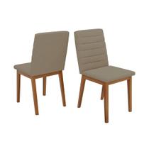 Cadeira Sala de Jantar Sofia Madeira Kit 2 un Ipe/Linho Bege - DJ Móveis Cadeira Sala de Jantar Sofia Madeira Kit 2 un Ipe/Linho Bege - DJ Móveis