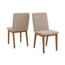 Cadeira Sala de Jantar Sofia Madeira Kit 2un Ipe/Veludo Creme - DJ Móveis Cadeira Sala de Jantar Sofia Madeira Kit 2un Ipe/Veludo Creme - DJ Móveis