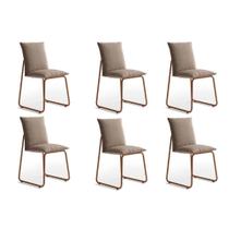 Cadeira Sala de Jantar Soft 1750 Kit 6 Uni Rose/Linho Areia - Carraro