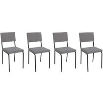 Cadeira Sala de Jantar Zaria 2C128 Kit 4 Un Preto Fosco/Cinza A050 Suede Suede - Kappesberg Cadeira Sala de Jantar Zaria 2C128 Kit 4 Un Preto Fosco/Cinza A050 Suede Suede - Kappesberg