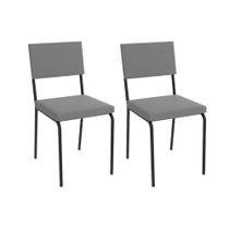 Cadeira Sala de Jantar Zaria Kit 2 Un Preto Fosco/Cinza A050 Suede Veludo - Kappesberg Cadeira Sala de Jantar Zaria Kit 2 Un Preto Fosco/Cinza A050 Suede Veludo - Kappesberg