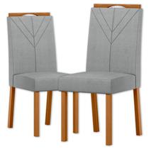 Cadeira Sala Jantar Anitta Kit 2 Ype/Linho Cinza Claro Cadeira Sala Jantar Anitta Kit 2 Ype/Linho Cinza Claro