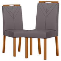Cadeira Sala Jantar Anitta Kit 2 Ype/Veludo Cinza