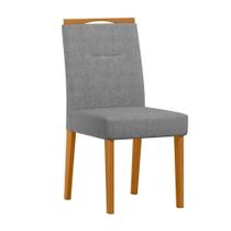 Cadeira Sala Jantar Lectus Kit 2 Ype/Bouclé Cinza