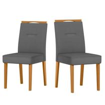 Cadeira Sala Jantar Lectus Kit 2 Ype/Veludo Cinza Cadeira Sala Jantar Lectus Kit 2 Ype/Veludo Cinza