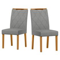 Cadeira Sala Jantar Sarah Kit 2 Ype/Linho Cinza Claro Cadeira Sala Jantar Sarah Kit 2 Ype/Linho Cinza Claro