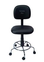 Cadeira Secretaria Caixa Alta Base Cromada Corano Preto