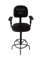 Cadeira Secretaria Caixa Alta Braço Regulagem Altura A Gás