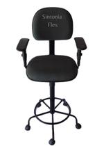 Cadeira Secretaria Caixa Alta Braço Regulagem Altura Estrela