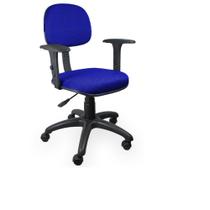 Cadeira Secretaria Ergonomica Savoia Azul Com Braços