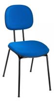 Cadeira Secretaria Fixa Pé Palito Estofada Tecido J. Serrano Azul Cadeira Secretaria Fixa Pé Palito Estofada Tecido J. Serrano Azul