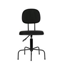 Cadeira secretaria giratoria com L duplo para custureira com regulagem de altura cor preta - Sintonia Flex