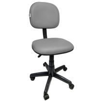 Cadeira Secretaria Giratória De Escritório Com Regulagem de Altura Cinza Claro Cadeira Secretaria Giratória De Escritório Com Regulagem de Altura Cinza Claro