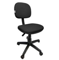 Cadeira Secretaria Giratória De Escritório Com Regulagem de Altura em Jserrano Tecido Preta Cadeira Secretaria Giratória De Escritório Com Regulagem de Altura em Jserrano Tecido Preta