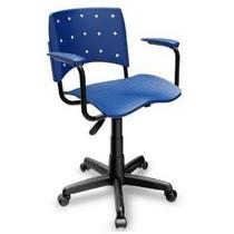 Cadeira Secretária Giratória Ergoplax+ com Braço Azul