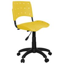 Cadeira Secretária Giratória Plástica Amarelo - Ultra Móveis Corporativo
