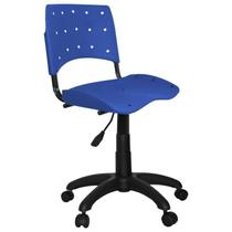 Cadeira Secretária Giratória Plástica Azul - Ultra Móveis Corporativo