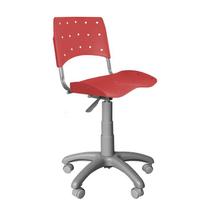 Cadeira Secretária Giratória Plástica Ergoplax Vermelho - Ultra Móveis Corporativo