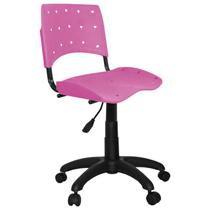 Cadeira Secretária Giratória Plástica Rosa Translúcido - Ultra Móveis Corporativo