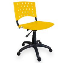 Cadeira Secretária Giratória Plástica Singolare Amarelo - Ultra Móveis Corporativo