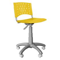 Cadeira Secretária Giratória Plástica Singolare Amarelo - Ultra Móveis Corporativo