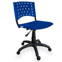 Cadeira Secretária Giratória Plástica Singolare Azul - Ultra Móveis Corporativo