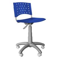 Cadeira Secretária Giratória Plástica Singolare Azul - Ultra Móveis Corporativo