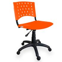 Cadeira Secretária Giratória Plástica Singolare Laranja - Ultra Móveis Corporativo