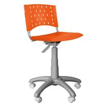 Cadeira Secretária Giratória Plástica Singolare Laranja - Ultra Móveis Corporativo