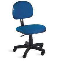 Cadeira Secretária Giratória Tecido Azul Com Preto