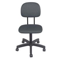 Cadeira secretaria giratoria tropical com L duplo o pistão e fixo não tem regulagem tecido cinza/preto