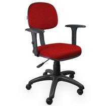 Cadeira Secretária Jserrano Vermelho Com Braço - ULTRA Móveis