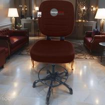 Cadeira Secretária Linha Plus Size material sintético Base Giratória Ajustável Até 250kg Vermelho Vinho Design Cadeira Secretária Linha Plus Size material sintético Base Giratória Ajustável Até 250kg Vermelho Vinho Design