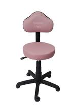 Cadeira secretaria mocho podóloga estética - para dentista,manicure, tatuador, corano rosa bebe - Sintonia Flex