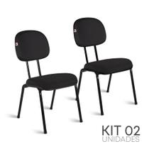 Cadeira Secretária Pé Palito Kit 2 Tecido Preto - Ideaflex