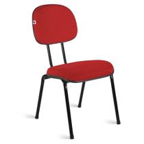 Cadeira Secretária Pé Palito Tecido Vermelho - Shop Cadeiras